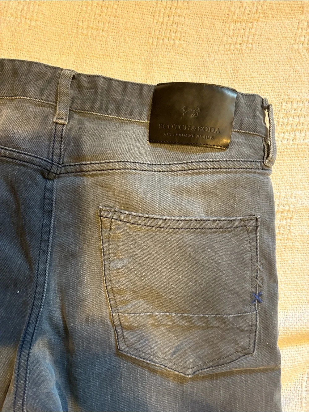 Scotch & Soda Ralston Jeans  Men’s 30x32 Gray Stretch Slim Straight 6.5” Leg Opn